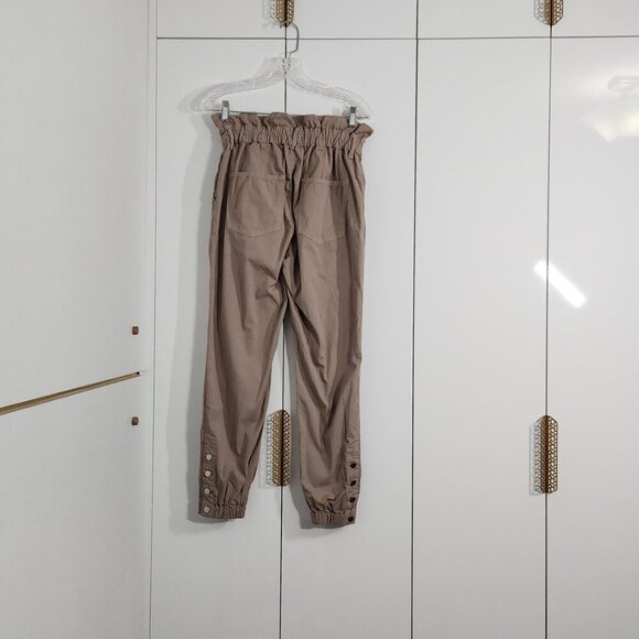 Veronica Beard Tedi Elastic Waist/Hem Pant Tapered Leg High Rise Size 27/4 Khaki - Picture 6 of 11